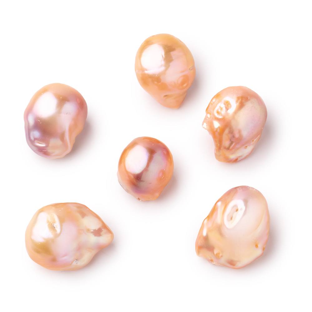 14-18mm Peach Ultra Baroque Focal Beads 1 piece AA - Beadsofcambay.com