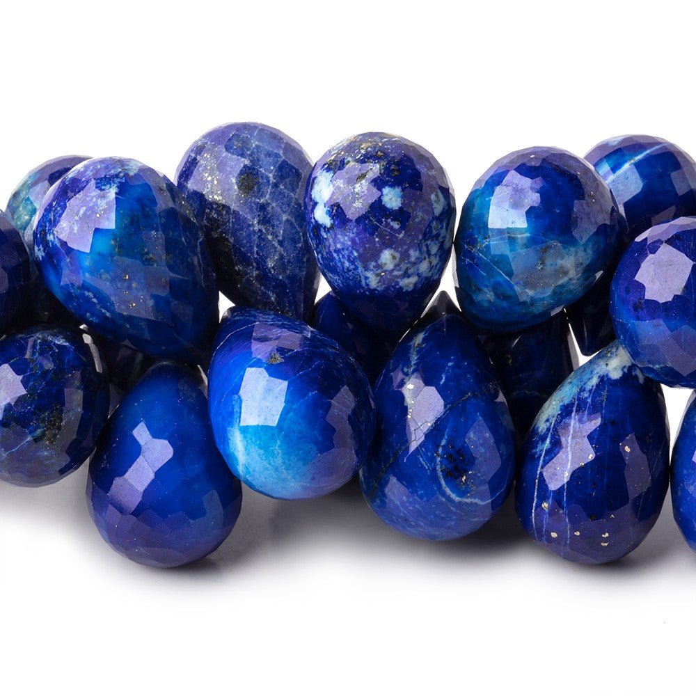 14-19mm Lapis Lazuli Faceted Tear Drop Beads 7 inch 45 pieces AA - Beadsofcambay.com