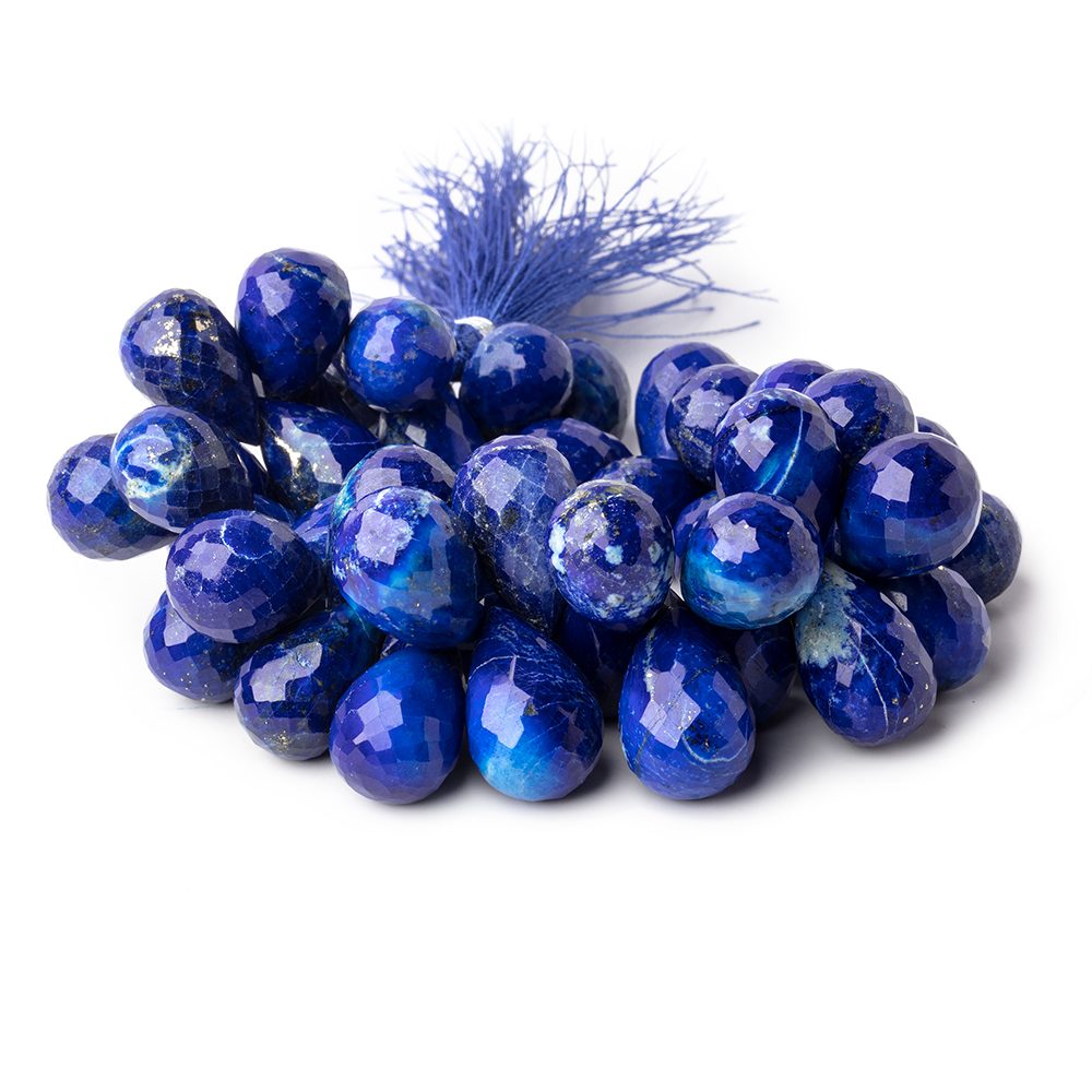 14-19mm Lapis Lazuli Faceted Tear Drop Beads 7 inch 45 pieces AA - Beadsofcambay.com