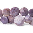14-19mm Turkish Purple Jade Faceted Coin Beads 7.5 inch 29 pieces - Beadsofcambay.com