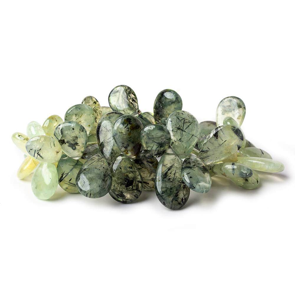 14-20mm Dendritic Prehnite Plain Pear Beads 7.5 inch 50 pieces - Beadsofcambay.com