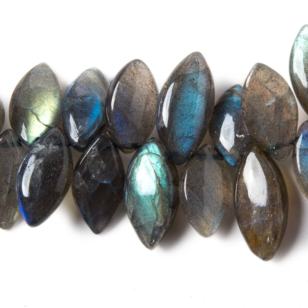 14 -20mm Labradorite Plain Marquise Beads 8 inch 43 pieces - Beadsofcambay.com