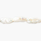 14-20mm Off White Biwa Straight Drill Freshwater Pearls 15 inch 22 pieces - Beadsofcambay.com
