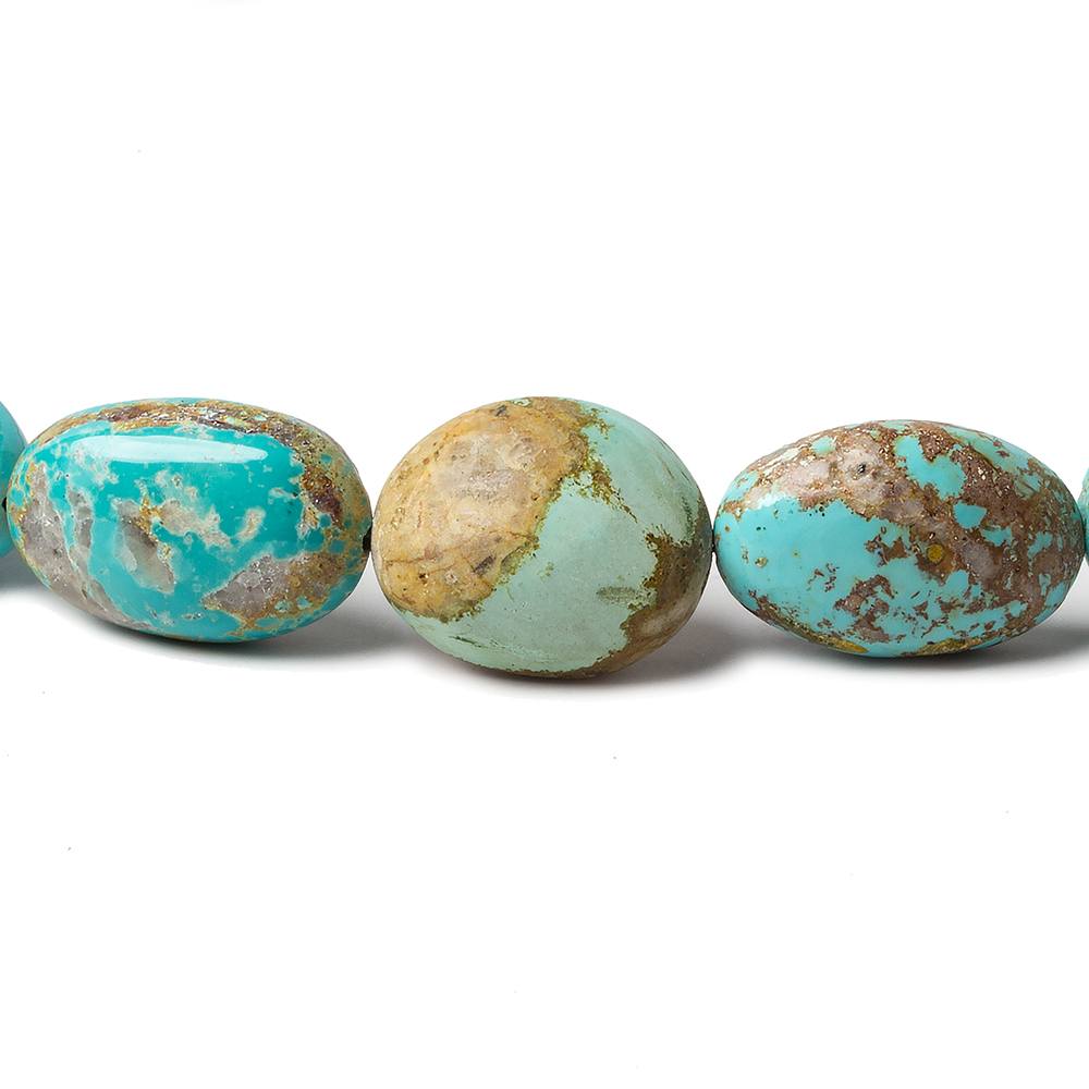 14-20mm Persian Turquoise Plain Nugget Beads 18 inch 27 beads - Beadsofcambay.com