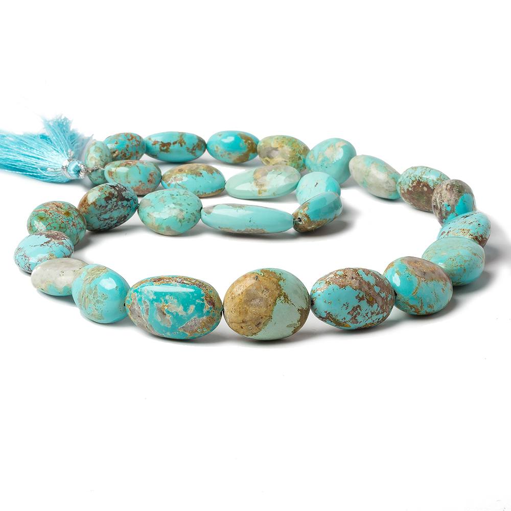 14-20mm Persian Turquoise Plain Nugget Beads 18 inch 27 beads - Beadsofcambay.com