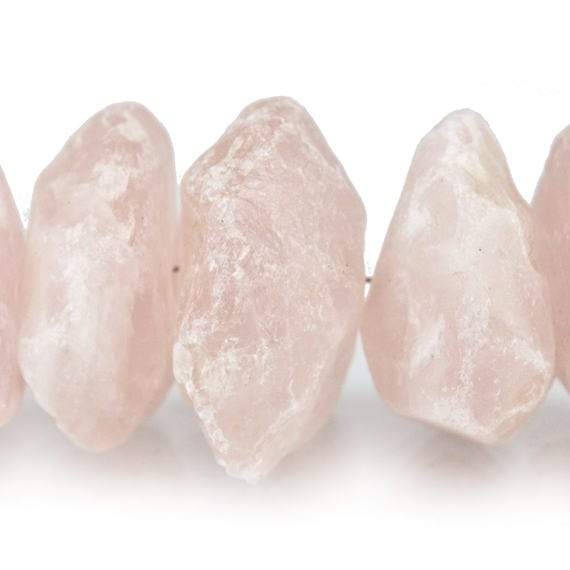 14 - 22mm Rose Quartz Hammer Faceted Disc Beads 8 inch 21 pieces - Beadsofcambay.com