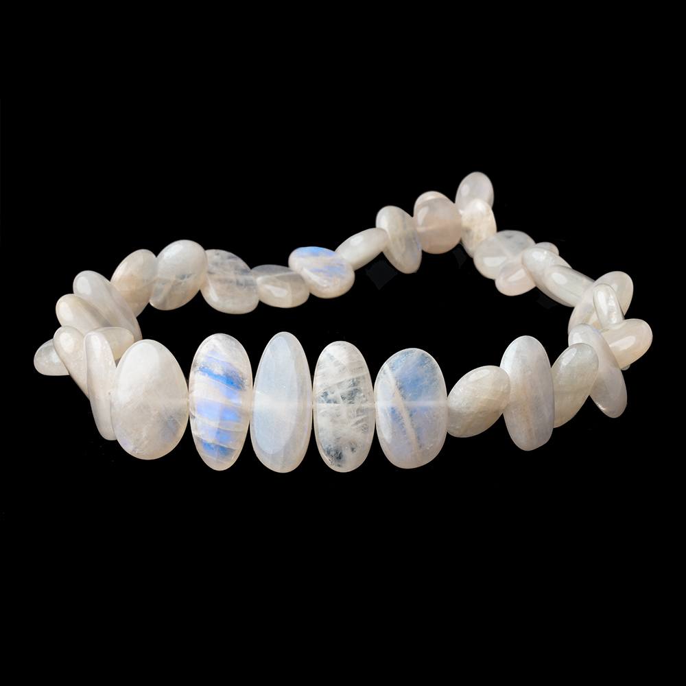 14-31mm Peach Rainbow Moonstone Plain Nugget Beads 16 inch 32 pieces - Beadsofcambay.com