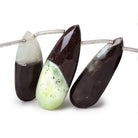 14-32mm Prehnite And Iron Ore Matrix Faceted Pears 8.5 inch 14 pieces - Beadsofcambay.com