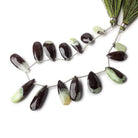 14-32mm Prehnite And Iron Ore Matrix Faceted Pears 8.5 inch 14 pieces - Beadsofcambay.com