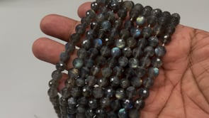 8mm Labradorite Faceted Round Beads 15 inch 48 pieces 1mm Large Hole View 1