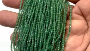 Beadsofcambay 2mm Emerald Micro Faceted Rondelles 12.5 inch 168 Beads Thumbnail