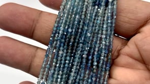 Beadsofcambay 2.4mm Shaded Kyanite Micro Faceted Rondelle Beads 13 inch 156 pieces