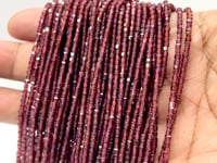 Beadsofcambay 2.3mm Rhodolite Garnet Micro Faceted Cube Beads 12.5 inch 138 pieces View 1