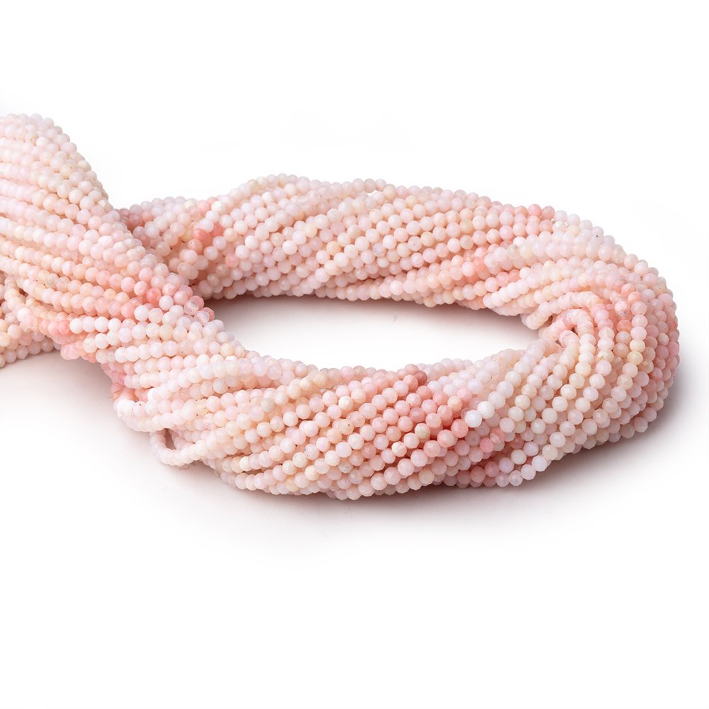 2.5mm Pink Peruvian Opal Micro Faceted Round 13 inch 154 beads AAA - BeadsofCambay.com