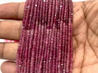 Beadsofcambay 2.2mm Pink Tourmaline Micro Faceted Cube Beads 12.5 inch 140 pieces