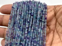Beadsofcambay 2.2mm Multi Color Fluorite Micro Faceted Cube Beads 12.25 inch 132 pieces View 1