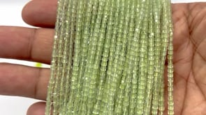 Beadsofcambay 2.5mm Prehnite Micro Faceted Cube Beads 12.25 inch 134 pieces