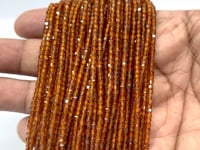 Beadsofcambay 2.5mm Spessartite Garnet Micro Faceted Cube Beads 12.5 inch 134 pieces