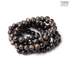 6.5mm Dark Chocolate Sapphire plain rounds 16 inch 65 beads 1mm Large Hole - BeadsofCambay.com