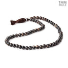 6.5mm Dark Chocolate Sapphire plain rounds 16 inch 65 beads 1mm Large Hole - BeadsofCambay.com