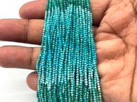 Beadsofcambay 2mm Turquoise Micro Faceted Round Beads 12.5 inch 192 pieces Thumbnail