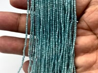Beadsofcambay 2mm Blue Zircon Micro Faceted Rondelle Beads Thumbnail
