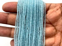 Beadsofcambay 2.2mm Aquamarine Micro Faceted Round Beads 12.5 inch 150 pieces View 1