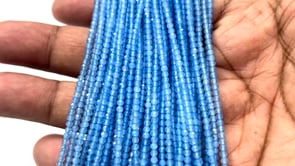 Beadsofcambay 2.5mm Santorini Blue Chalcedony Micro Faceted Rondelles 12.5 inch 150 beads Thumbnail