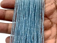 BeadsofCambay 2.3mm Sky Blue Topaz Micro Faceted Round Beads 12.5 inch 144 pieces