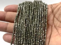 Beadsofcambay 2.5mm Pyrite Micro Faceted Cube Beads 12.5 inch 120 pieces View 1