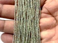 Beadsofcambay 1.7mm Green Zircon Micro Faceted Rondelle Beads 12.75 inch 232 pieces