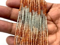 Beadsofcambay 2.5mm Madagascar Sunstone Micro Faceted Round Beads 12 inch 132 pieces