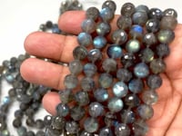 Beadsofcambay 10mm Labradorite Faceted Round Beads 15 inch 39 pieces 1mm Large Hole View 1
