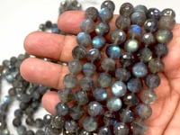 Beadsofcambay 10mm Labradorite Faceted Round Beads 15 inch 39 pieces 1mm Large Hole View 1