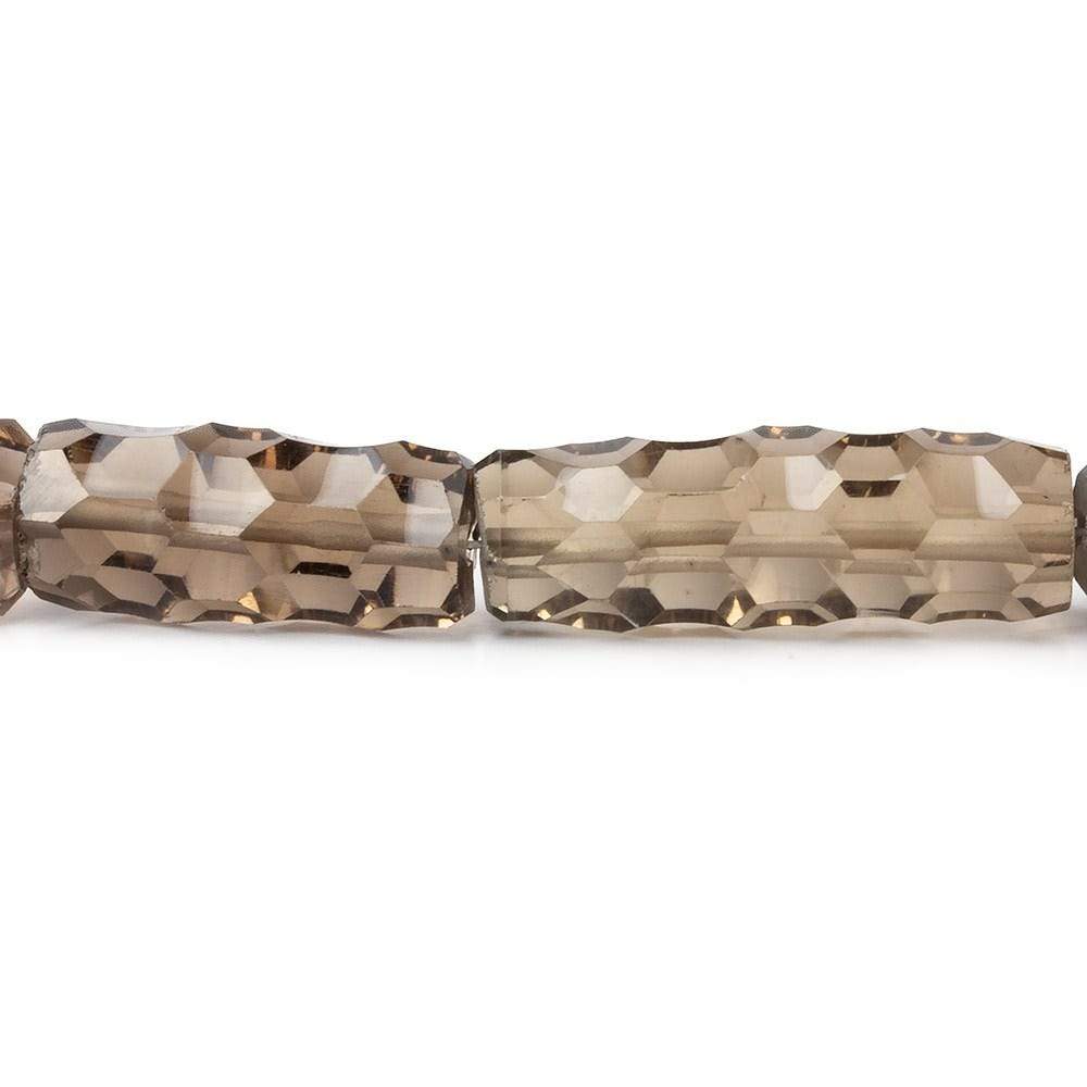 14.5x6-22x7mm Smoky Quartz concave faceted tubes 15 inch 22 beads AAA - Beadsofcambay.com