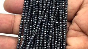 Beadsofcambay 2.5-3mm Metallic Black Spinel Beads Faceted Rondelle 13.25 inch 154 pieces View 1