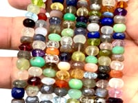 Beadsofcambay 6.5-7mm Multi Gem Faceted Rondelle Beads 16 inch 100 pieces Thumbnail