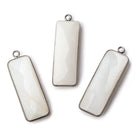 31x11mm Black Gold Bezel White Moonstone Bar 1 ring pendant 1 piece View 1