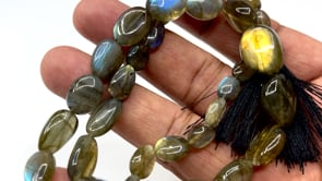 Beadsofcambay 7x10-13x18mm Labradorite Plain Nugget Beads Thumbnail