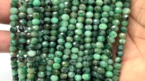 Beadsofcambay 6mm Emerald Faceted Rondelle Beads 16 inch 88 pieces 1mm hole View 1