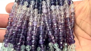 Beadsofcambay 5.5mm Fluorite Faceted Round Beads 16 inch 75 pieces 1mm hole View 1