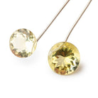 14mm & 16mm Lemon Quartz Faceted Coin Focal Bead Set of 2 - Beadsofcambay.com