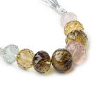 14mm - 16mm Multiple Quartz Concave Faceted Rondelles 4 inch 8 beads AAA - Beadsofcambay.com