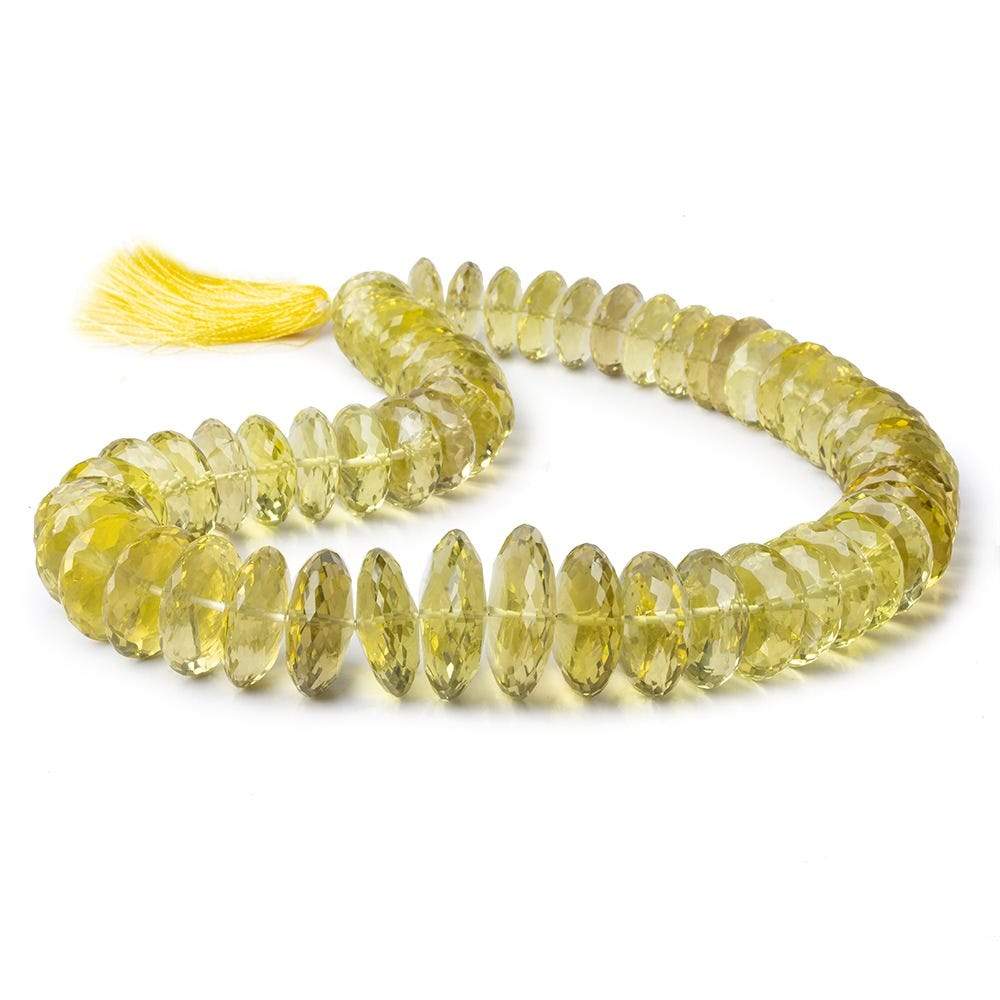 14mm - 23mm Lemon Quartz German Faceted Rondelles 16 inch 58 beads AAA - Beadsofcambay.com