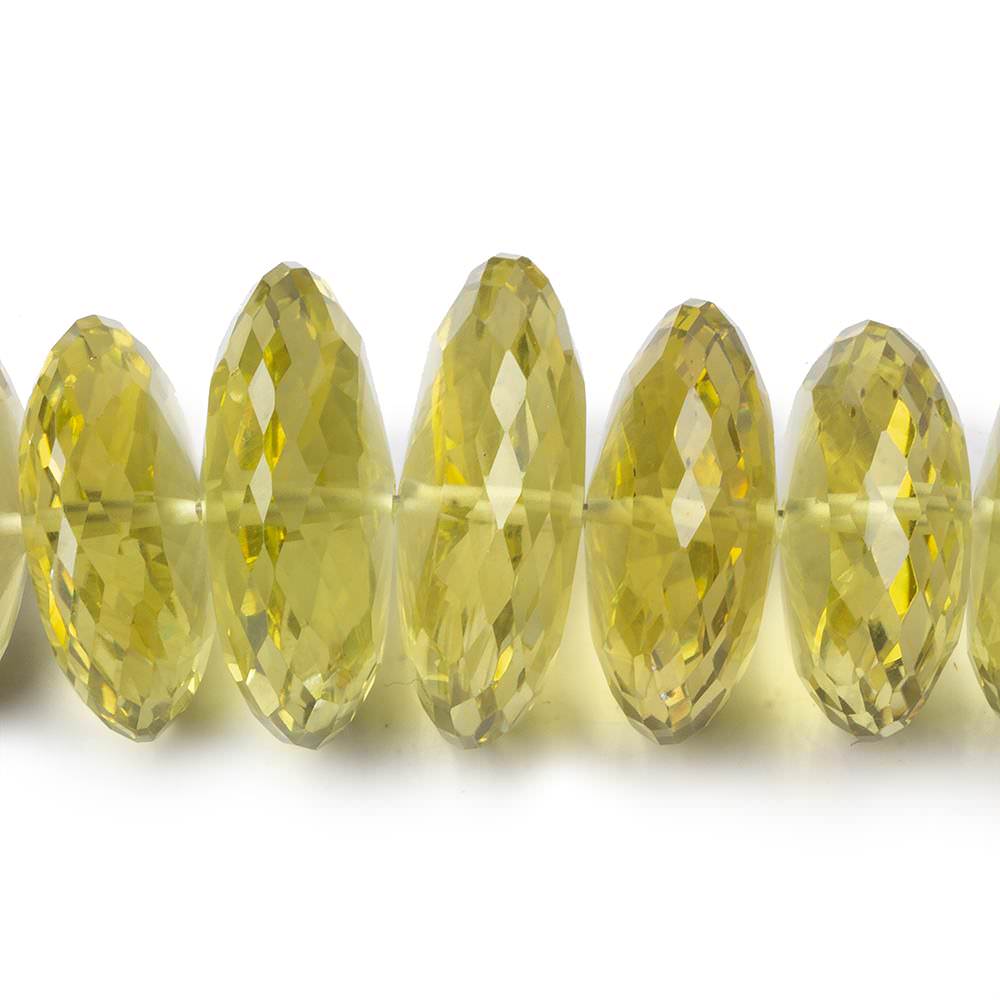14mm - 23mm Lemon Quartz German Faceted Rondelles 16 inch 58 beads AAA - Beadsofcambay.com