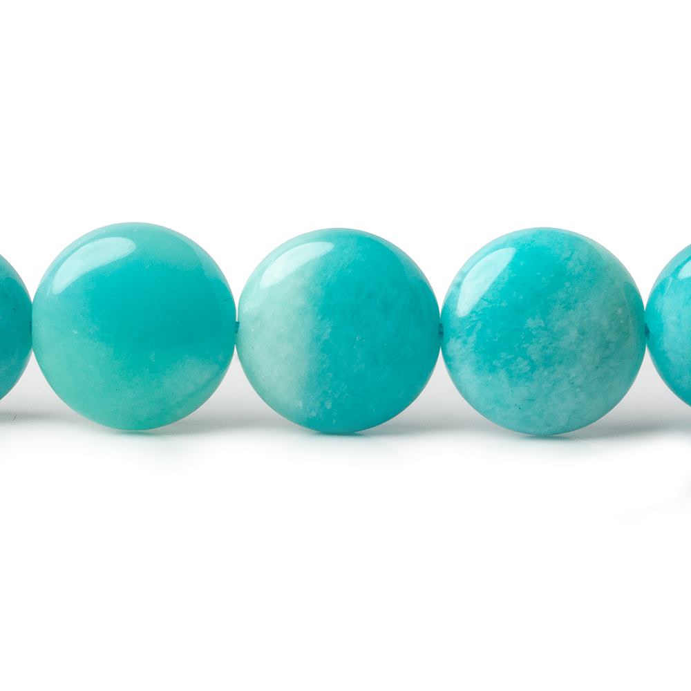 14mm Amazonite plain coin beads 15.5 inch 29 pieces AA - Beadsofcambay.com