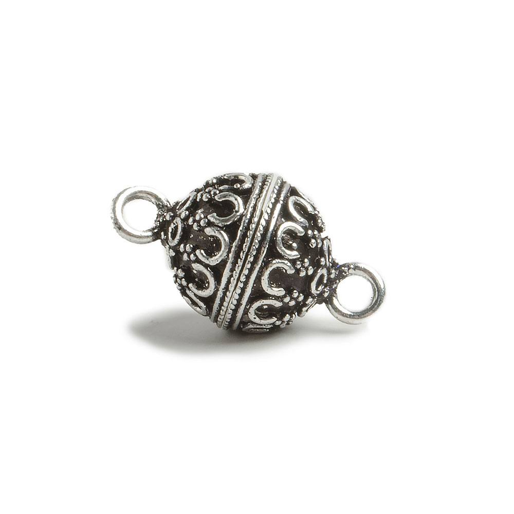 14mm Antiqued Silver plated Magnetic Clasp Persian Design 1 piece - Beadsofcambay.com