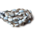 14mm Banded Agate & Owyhee Natural Blue Opal faceted coin beads 14 pieces - Beadsofcambay.com