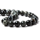 14mm Black Tiger's Eye plain round beads 15.5 inch 28 pieces A Grade - Beadsofcambay.com