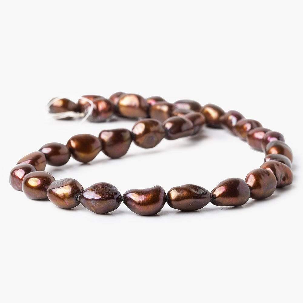 14mm Chocolate Brown Baroque Pearl, 15 inch, 34 pieces - Beadsofcambay.com